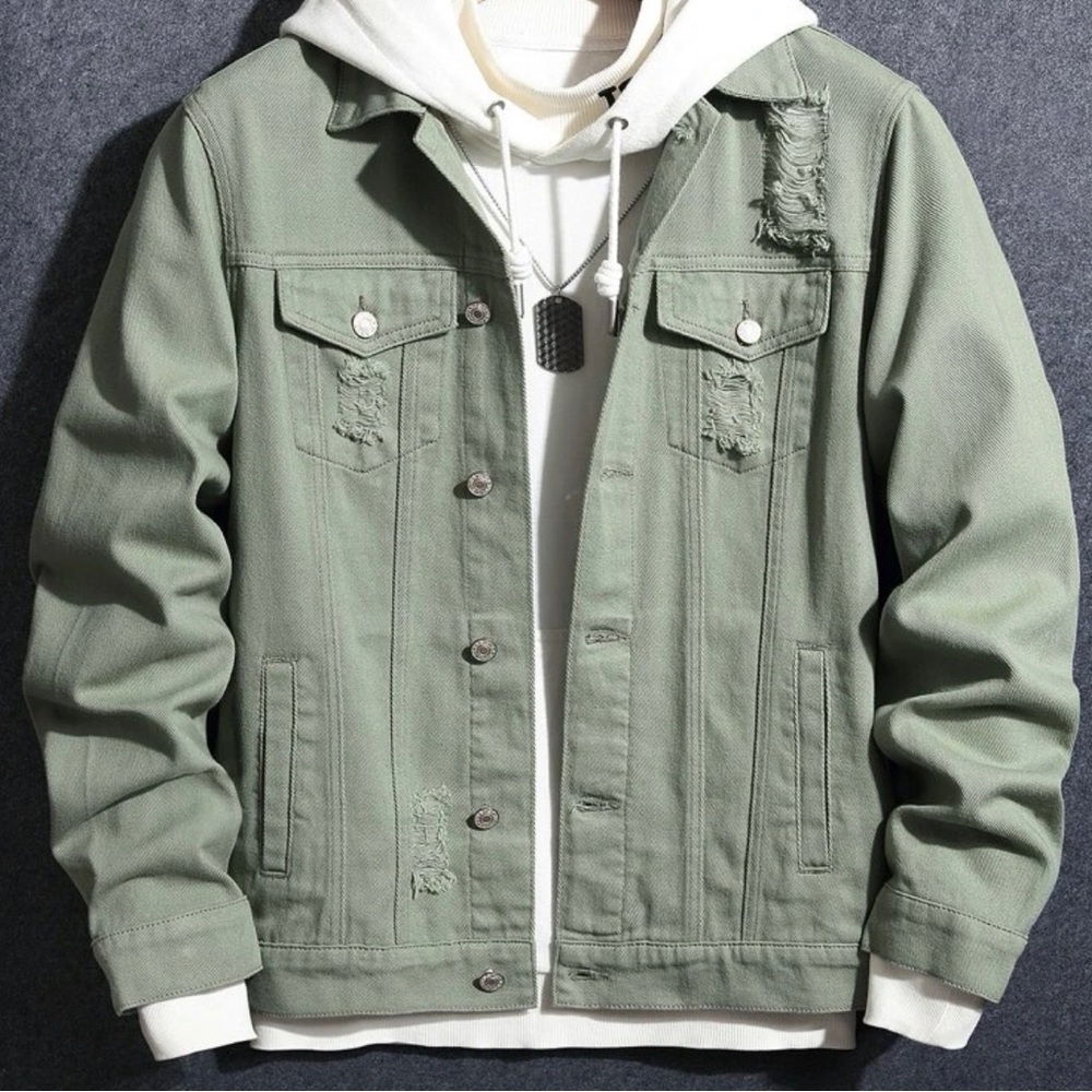 Brand new ripped denim jacket (without tee)